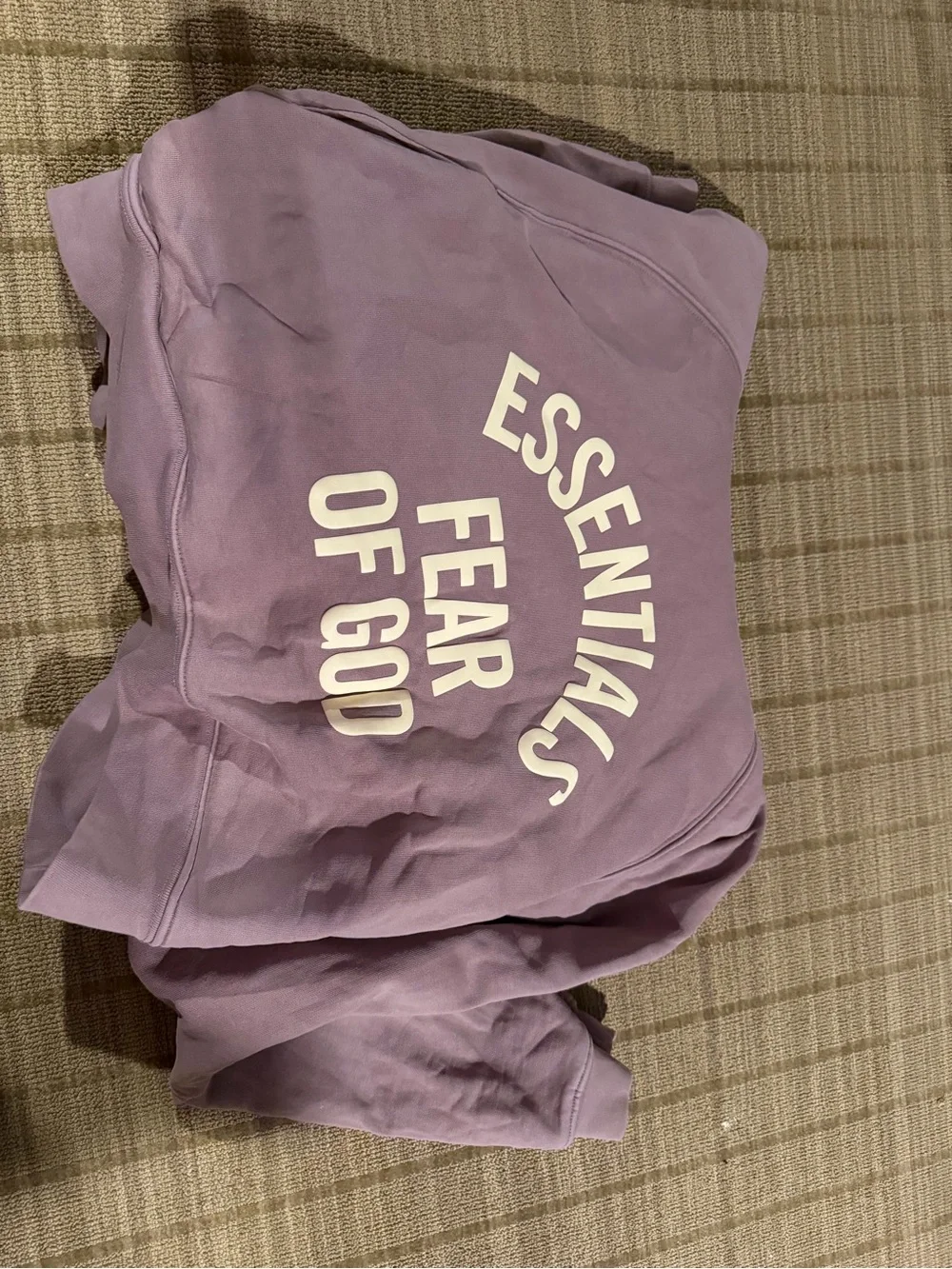 Fear of God Essentials Women's Mauve Crop Hoodie with Cream Logo